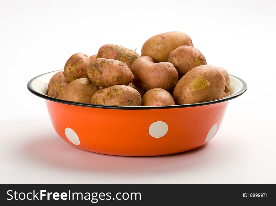 Food series: new potatoes on the basin