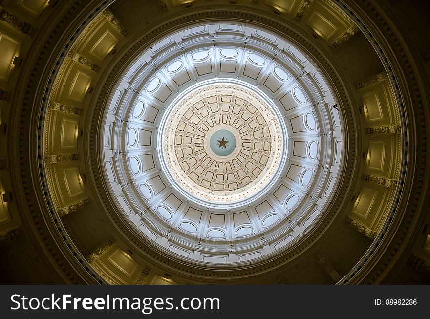 The interior of the dome of the Texas State Capitol.