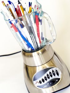Blender Full Of Pens And Pencils Stock Photos Blender Full Of Pens And Pencils Stock Photos