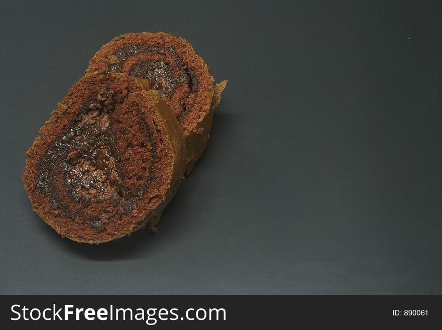 Chocolate Cake Isolated against a black background - Yummy !!!