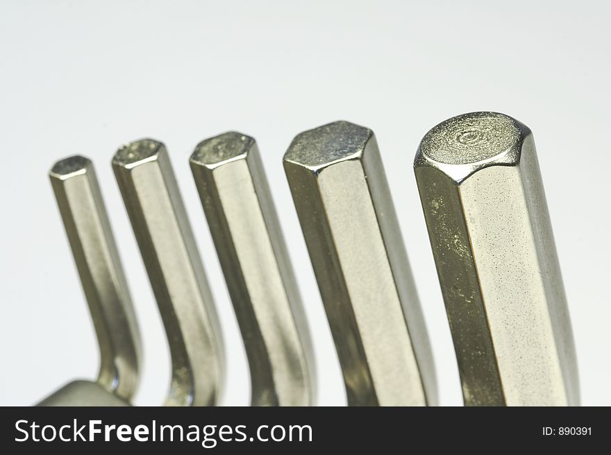 Head of a hexagon wrench key. Head of a hexagon wrench key
