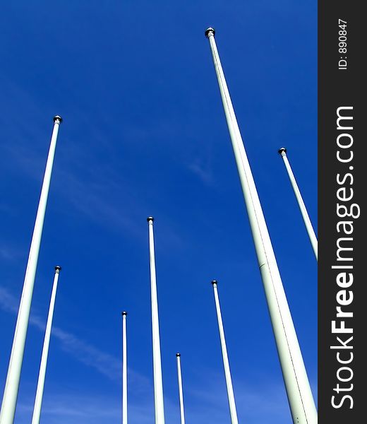 Foremasts on the clear sky vertical. Foremasts on the clear sky vertical