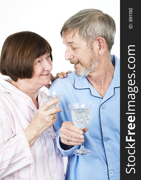 Senior couple 12, drinking champagne