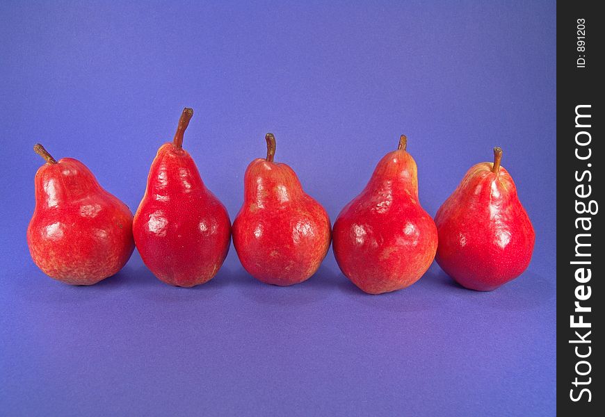 Red European organic pears. Red European organic pears