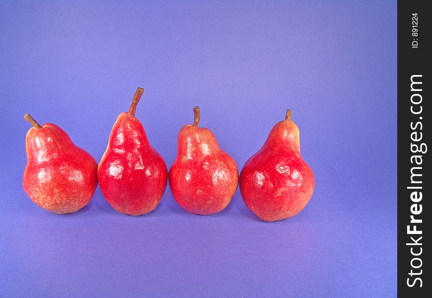 Red European organic pears (with open space). Red European organic pears (with open space)