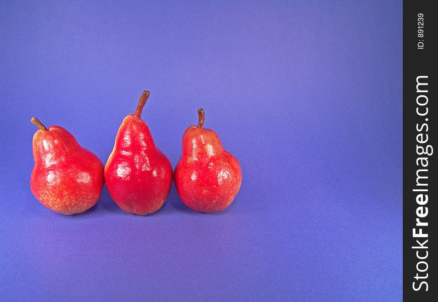 Red European organic pears (with open space). Red European organic pears (with open space)