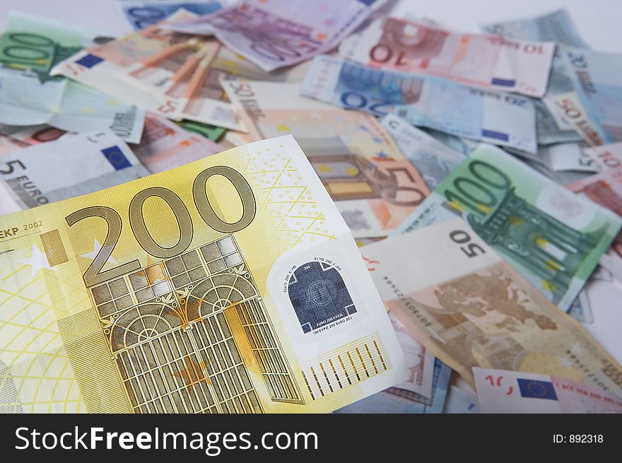 Mixture of european papermoney