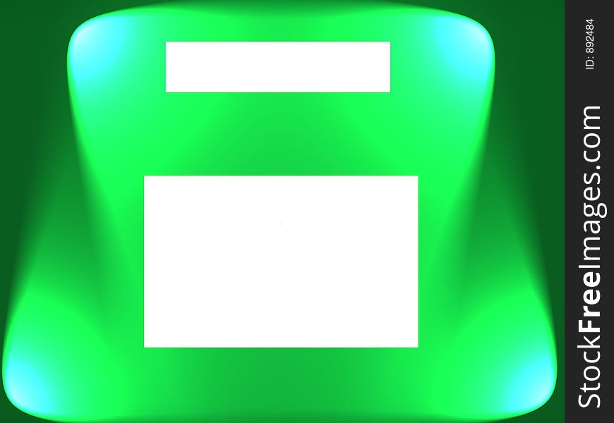 A green background with blue spotlights highlighting an area for your text header and notice. A green background with blue spotlights highlighting an area for your text header and notice.