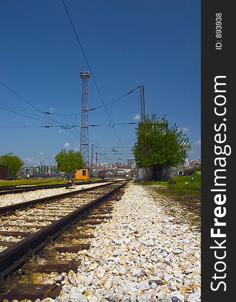 Blank railway and landscape. Blank railway and landscape