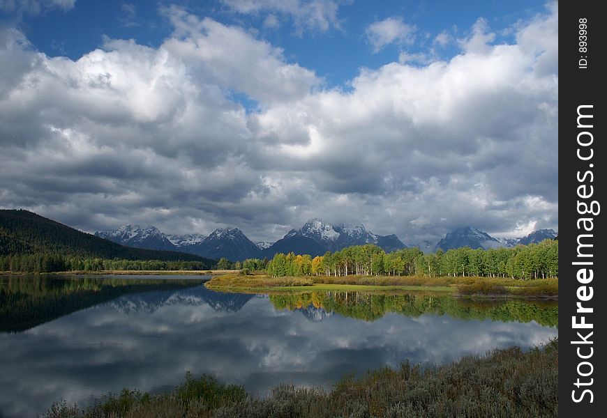 Early autumn at Oxbow Lake in Grand Teton National Park. Early autumn at Oxbow Lake in Grand Teton National Park