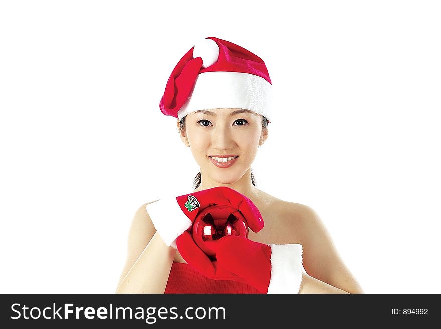 Model with Red Glove and Ball. Model with Red Glove and Ball