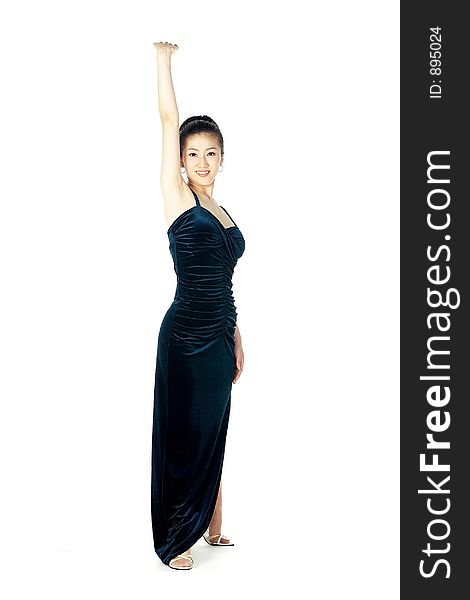 Model in Black Evening Gown. Model in Black Evening Gown