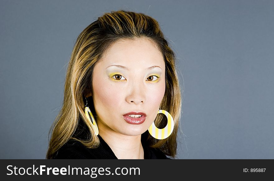 Headshot of an attractive Japanese woman. Headshot of an attractive Japanese woman