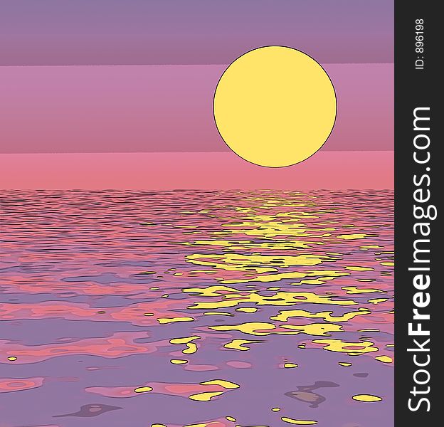 An abstract sunset illustration for backdrop and backgrounds