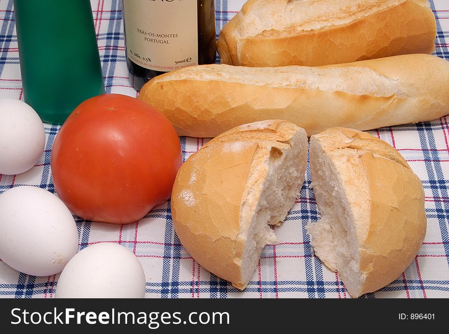 French Bread on the tabble