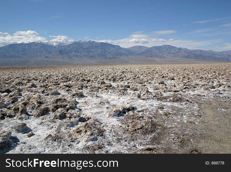 Salt residue on floor of Death Valley. Salt residue on floor of Death Valley