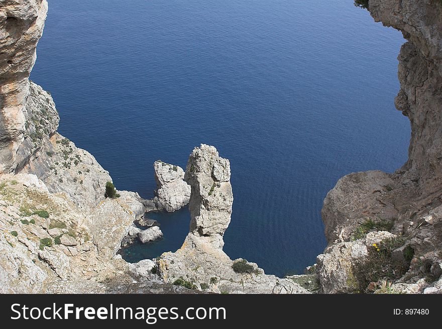 Deep blue sea with cliff surround landscape. Deep blue sea with cliff surround landscape