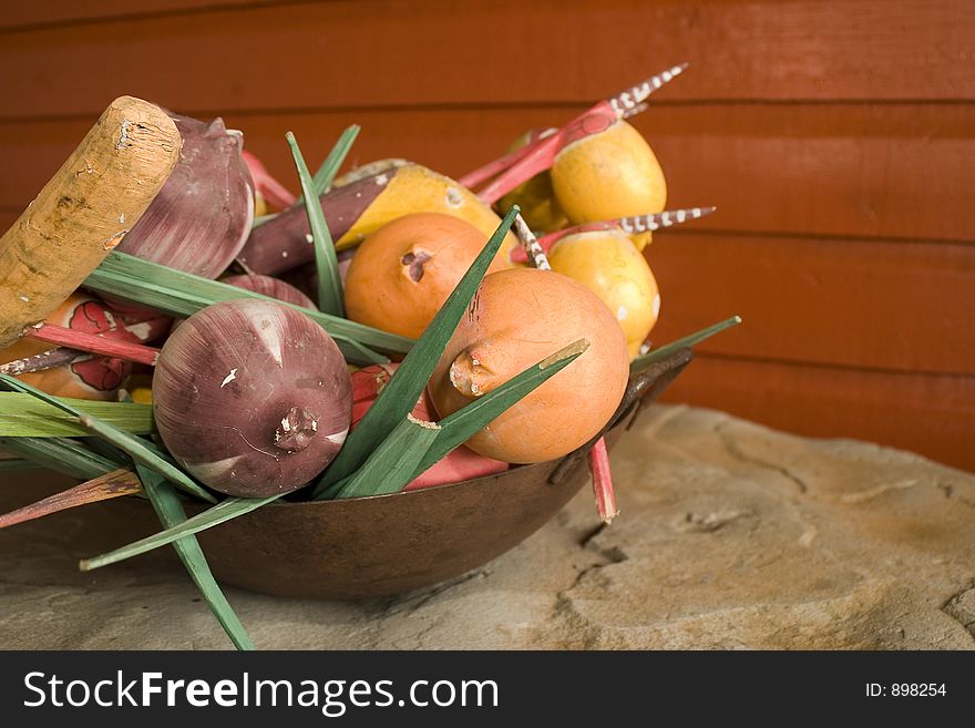Wooden Colorful Fruit Bowl
