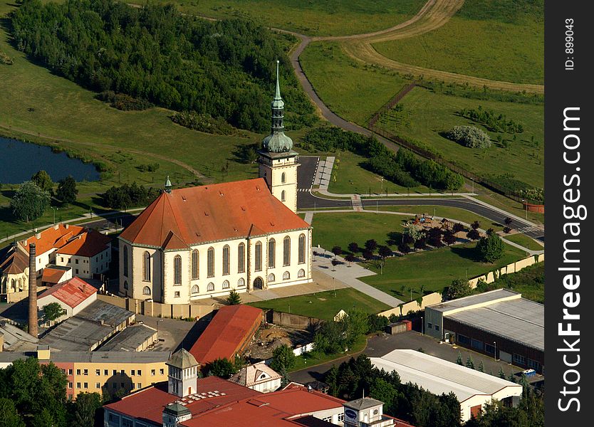Moved church. Most city in the Czech Republic. Moved church. Most city in the Czech Republic.
