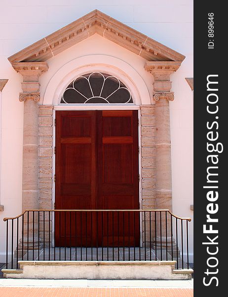 An elegant old church door in Charleston, South Carolina taken in May, 2006