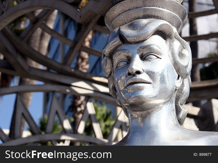 Steel statue of a female. Steel statue of a female