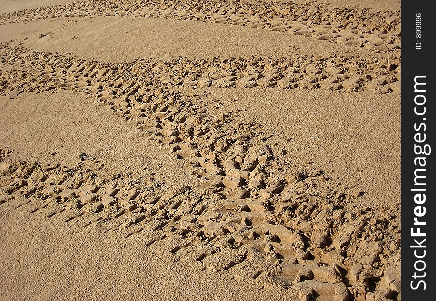 Footprint on a sandy beach. Footprint on a sandy beach.