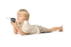 Boy With PDA Royalty Free Stock Image Boy With PDA Royalty Free Stock Image