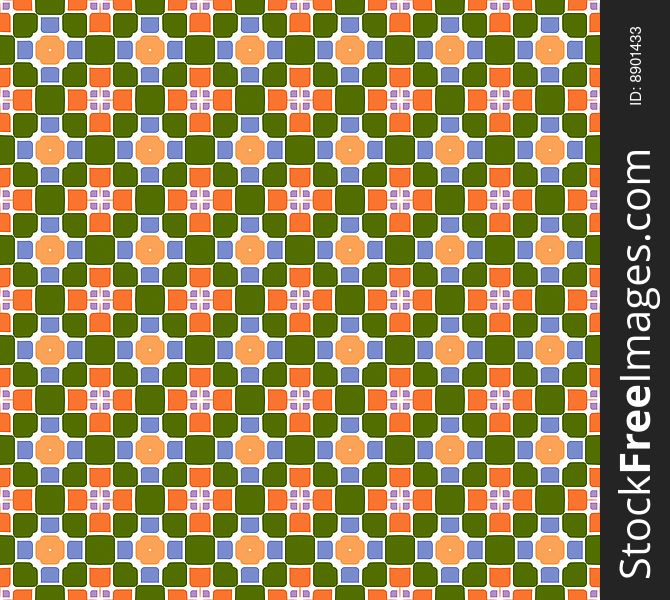 Festive Square And Flower Pattern