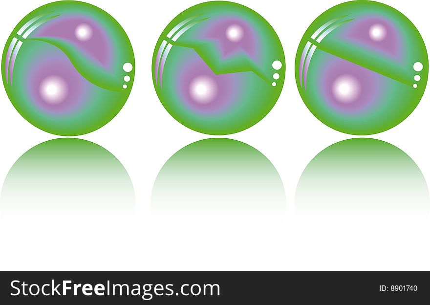 Three realistic fantasy spheres