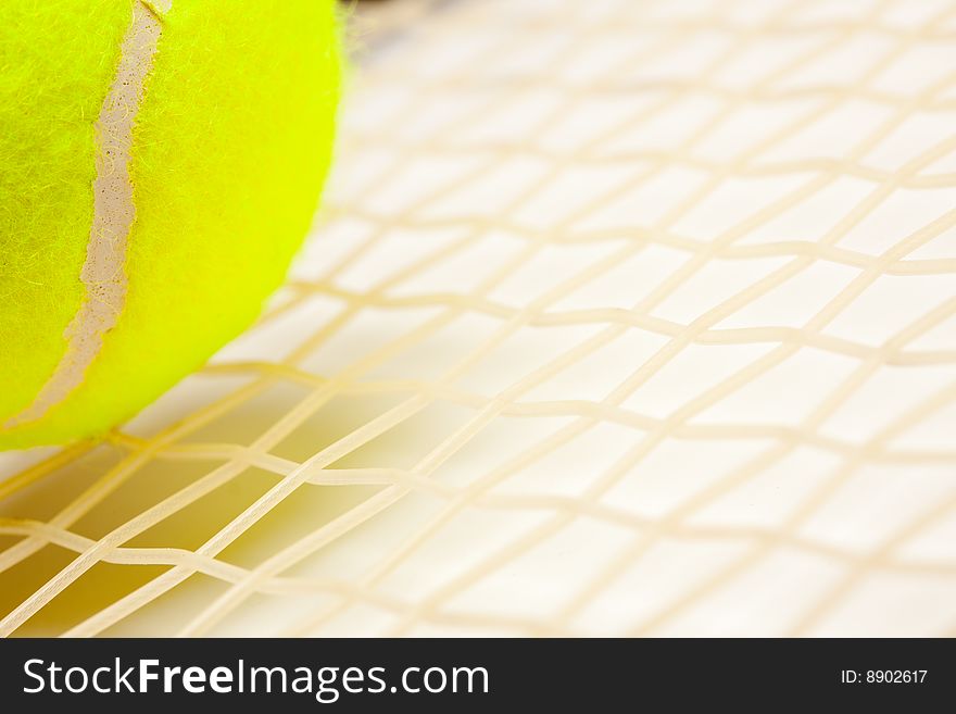Abstract Tennis Ball, Racquet and Strings