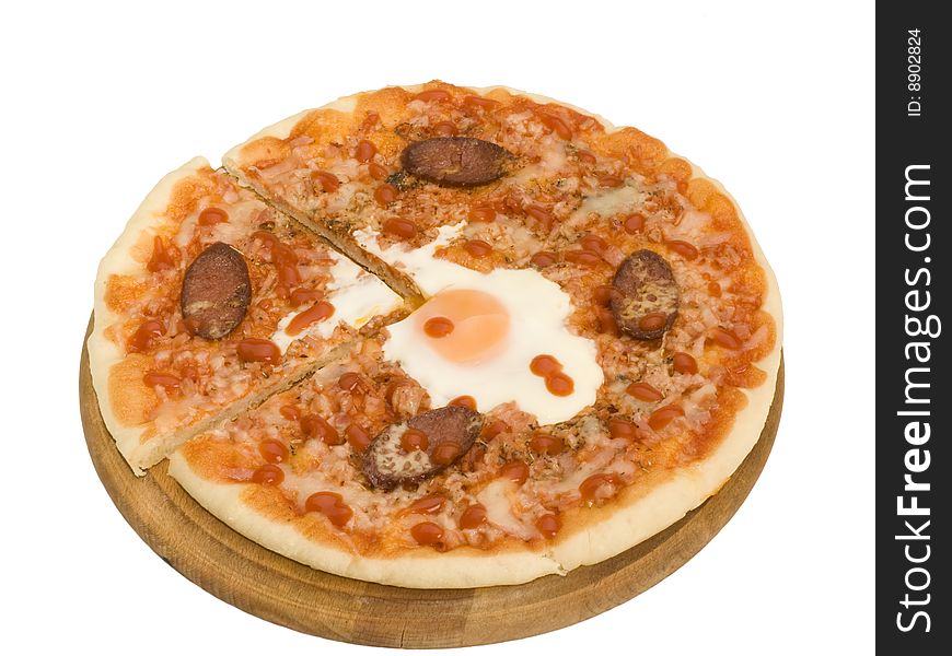 Italian pizza isolated on white