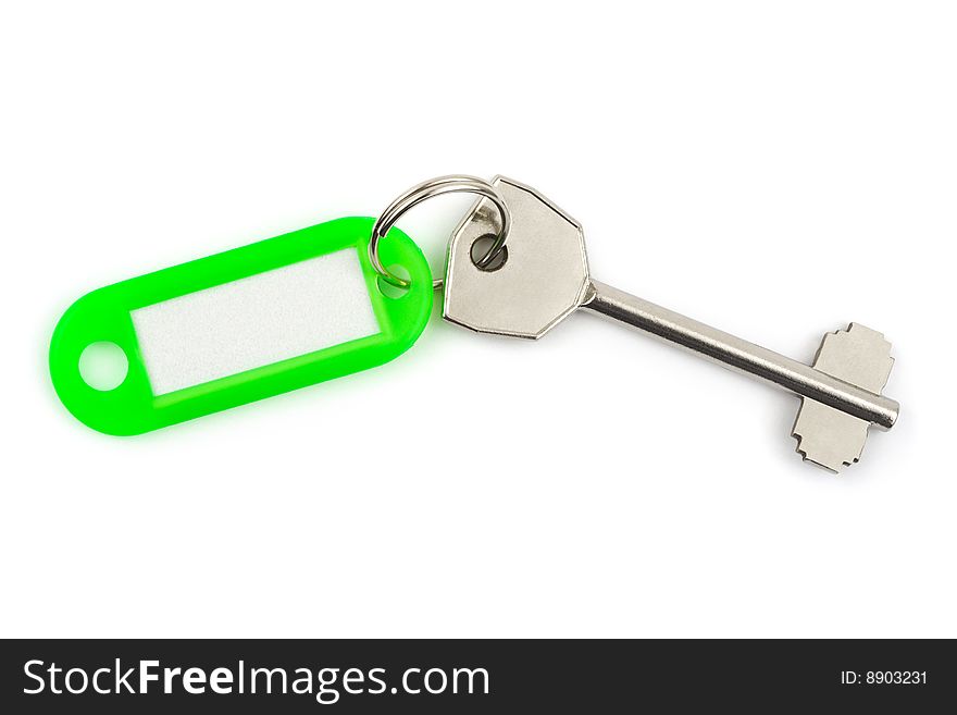 Key with label isolated on white background