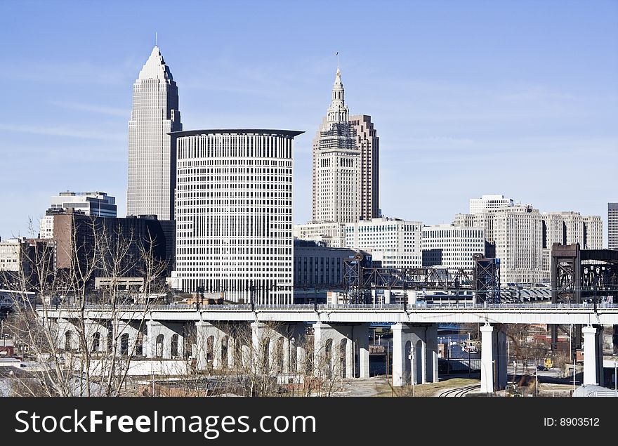 Skyline of Cleveland - late winter.