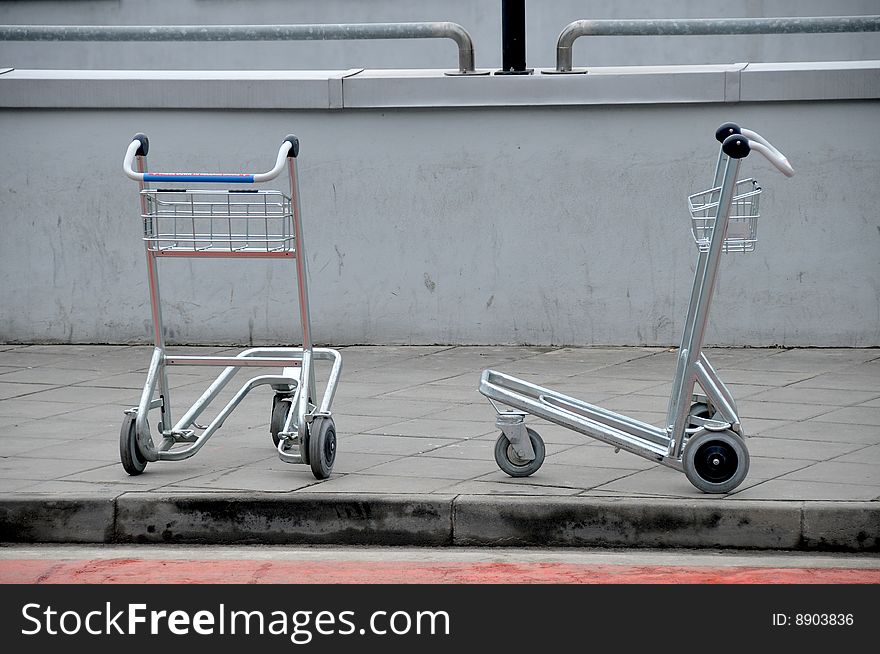 Luggage carts at international airport