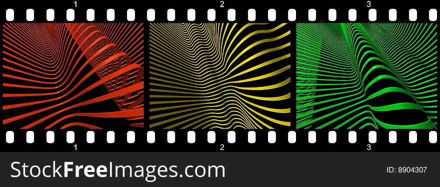 Filmstrip abstract wave strips, ready to use for designers and publishers.