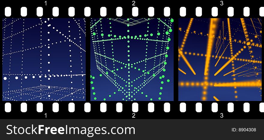 Filmstrip - abstract halo rooms