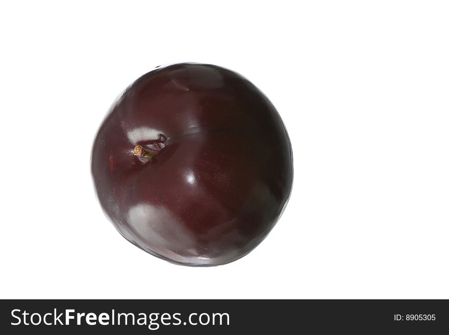 Fresh plums isolated on white background
