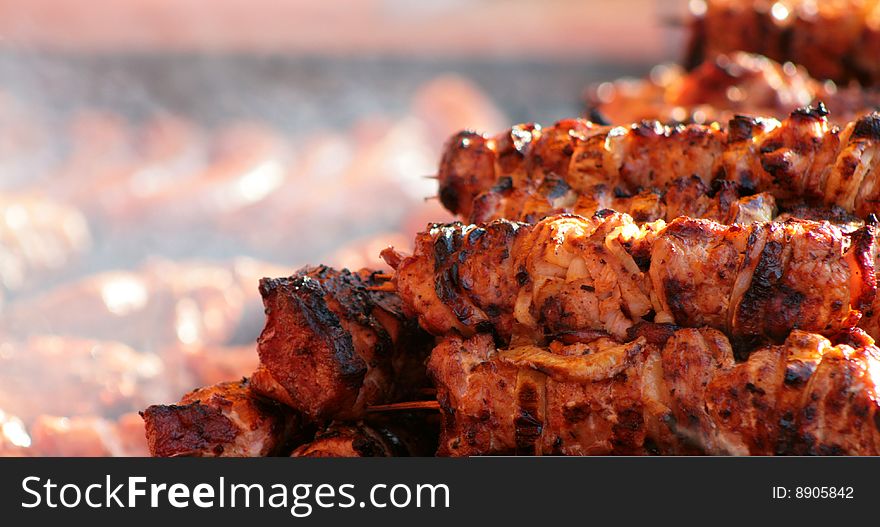 Grilled meat - made up of meat cuts