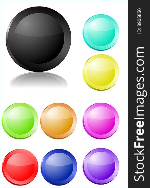 Glossy colorful vector buttons /badges. Glossy colorful vector buttons /badges.