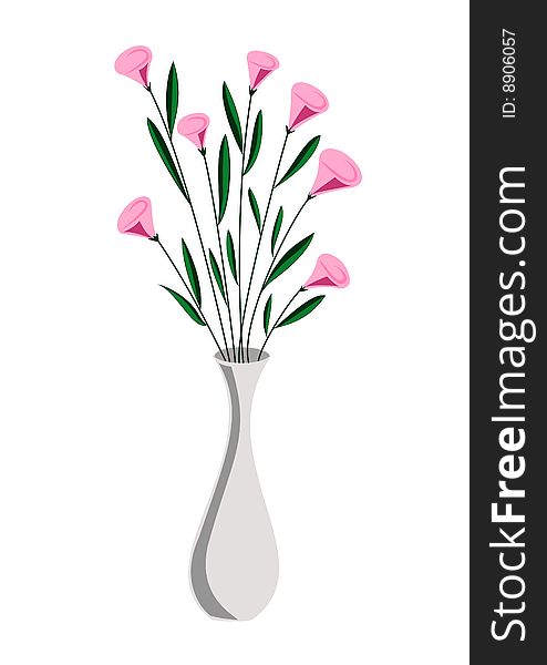 a bunch of pink flower in a gray vase. a bunch of pink flower in a gray vase