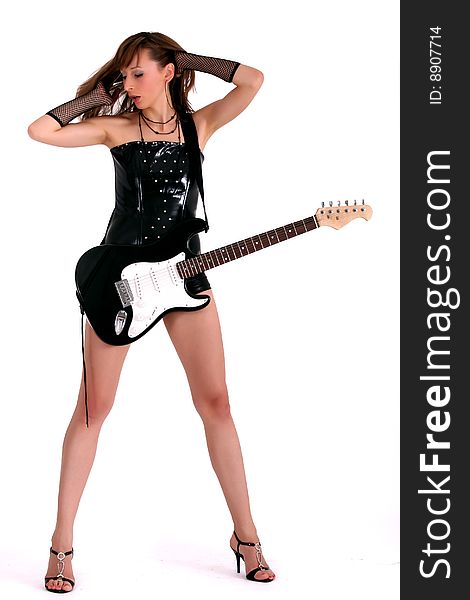 Woman with electric guitar