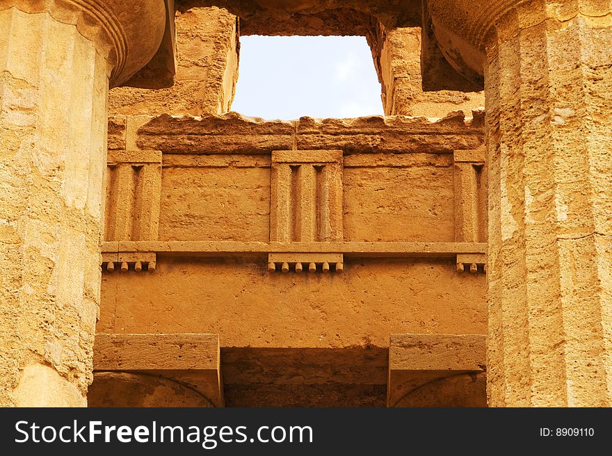 Extraordinary greek temple in the Valley of the Temples in Agrigento - Sicily. Extraordinary greek temple in the Valley of the Temples in Agrigento - Sicily