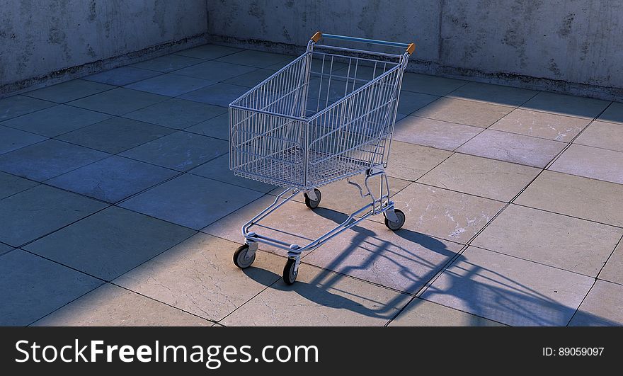 A lone shopping cart sitting