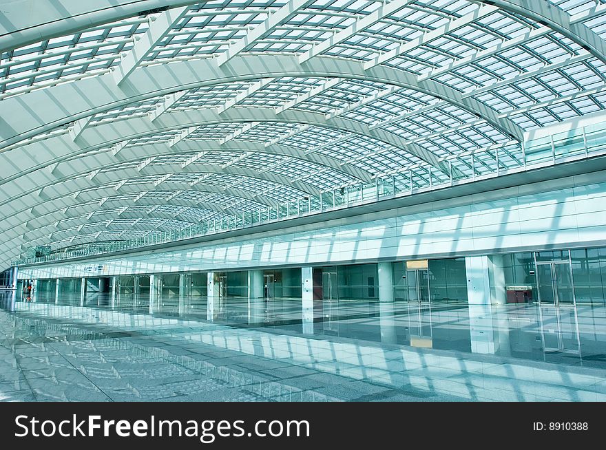 Hall of the airfield in Beijing, China. Hall of the airfield in Beijing, China.