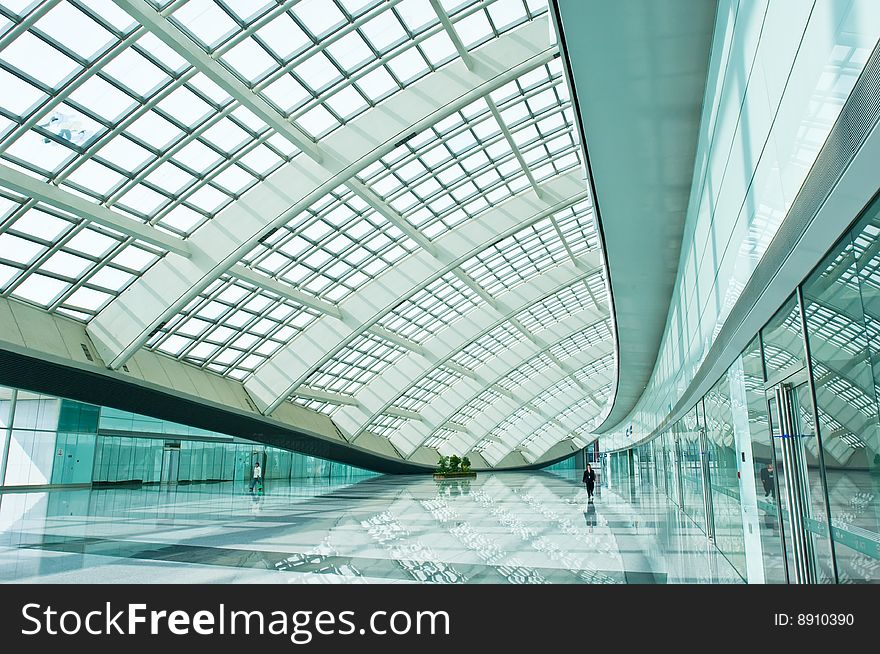 Bright hall of the airport in Beijing, China. Bright hall of the airport in Beijing, China.