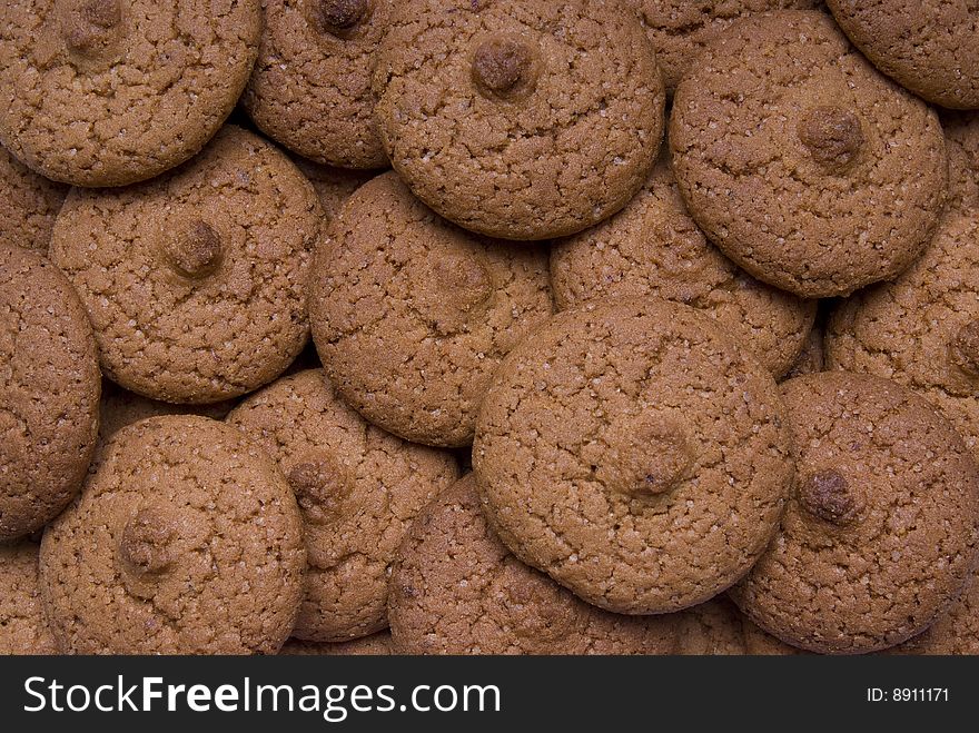 A closeup of oatmeal cookies