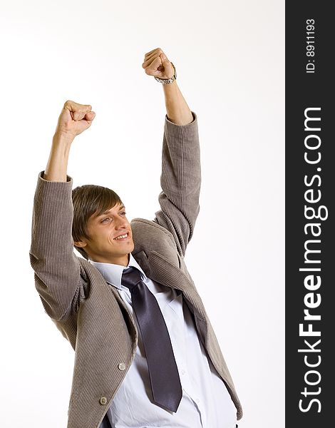 Businessman Victory Sign