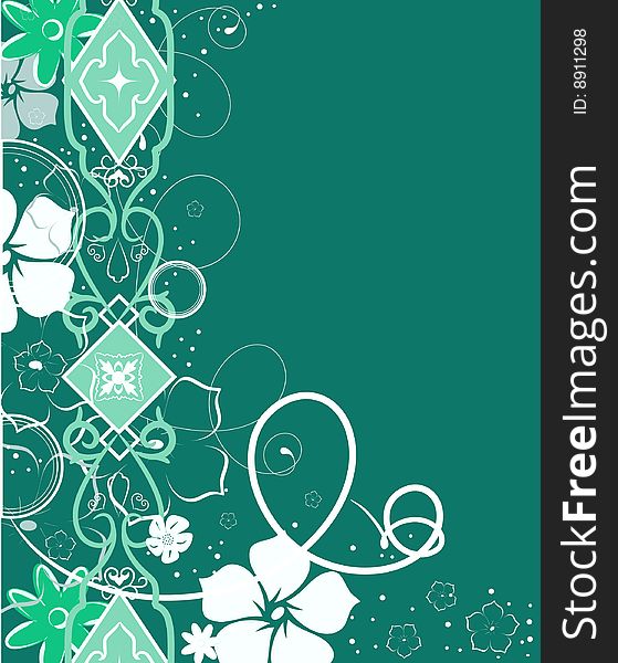 Flower green background. Vector illustration. Flower green background. Vector illustration