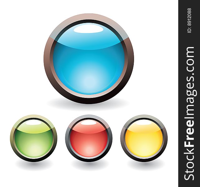 Set of glossy buttons for web design. Set of glossy buttons for web design