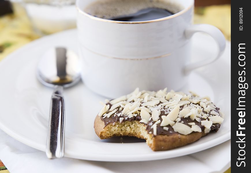 Cookie eated with a coffee